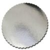 Round Cake Board – 12″ x 0.045″, Scalloped Edge, Silver, 250/Case
