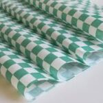 Checker Wax Paper – Green, Greaseproof, 12″ x 12″, 1000 pcs