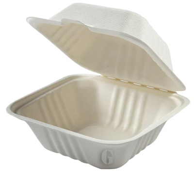 Sugarcane Bagasse Container – 6″ x 6″ x 3″, Regular, 500/Case