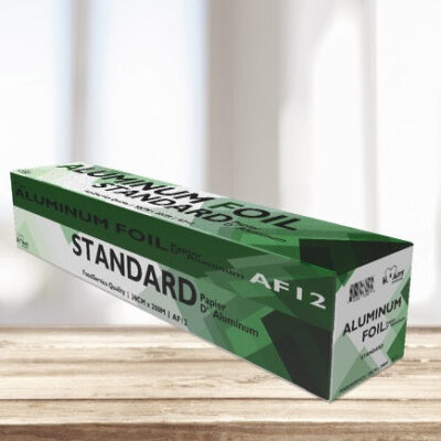 Aluminum Foil Roll with Cutter Box – 12″ x 200 m, Regular