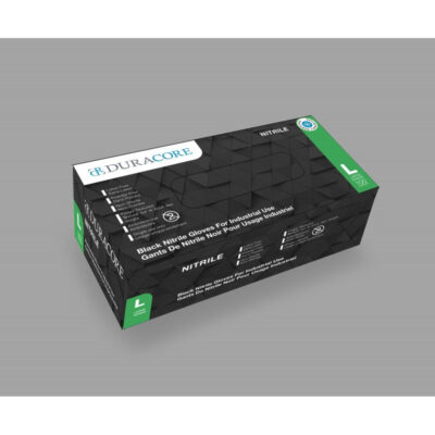 DuraCore Nitrile Gloves – Black, Industrial, 6 Mil, Large, 100 pcs/Box