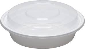Dynasco Microwavable Round Container Combo – Regular Weight, White, 7″, 24 oz, 150 Sets/Case
