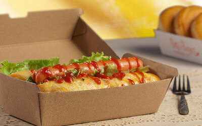 Ripple Kraft Snack Box Container – 175 x 90 x 84 mm, 200 pcs