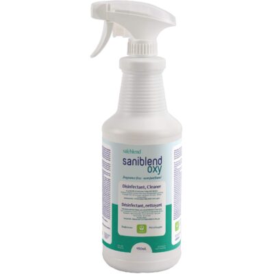 Safeblend Saniblend Oxy Disinfectant Cleaner & Deodorizer – Fungicide, Mold & Mildew Killer, Peppermint Oil Scent, 950 ml