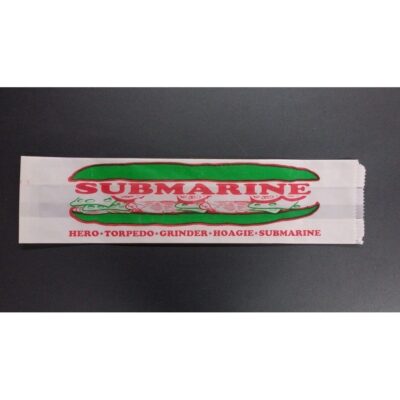 Submarine Bag – White, Printed, 4″ x 2.5″ x 16″, 1000 pcs