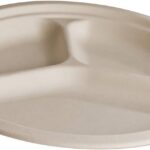 Ecomate Sugarcane Round Plate – 3-Comp, 10″, 500 pcs