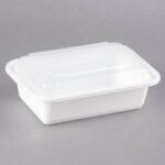 Chef Elite Microwavable Rectangular Container Combo – 24 oz, White, Deep, 150 Sets/Case