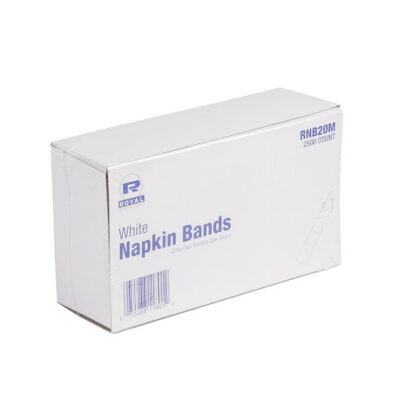Royal Napkin Bands – White, 1.5″ x 4.5″, 2.5 M, 2500/Pack