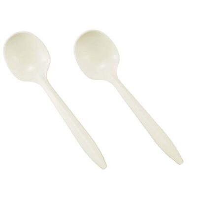 Table Accents White Soup Spoons – Regular, Biodegradable, 1000/Case