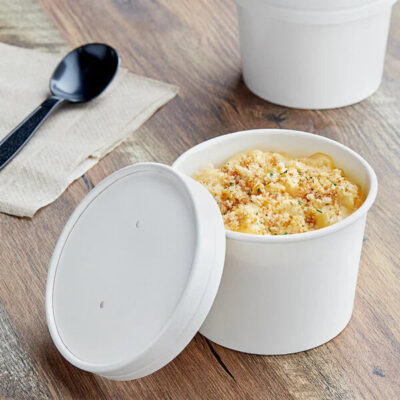 SOLO Double Wall Paper Soup and Hot Food Cup – 12 oz, With Vented Paper Lid, 250 sets/case