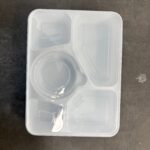 White Sealable Five-Compartment Rectangular Container Combo – Clear Lids, Frozen Safe, 100 Sets/Case