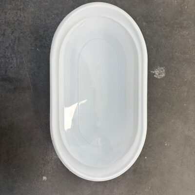 White Sealable Oval Microwave container, ClearLids, Frozen safe, 30 oz,  200 sets