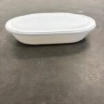 White Sealable Oval Microwaveable Container – Clear Lids, Frozen Safe, 42 oz, 200 Sets/Case