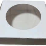 White Cake Box with Window – 8″ x 8″ x 2.5″, 100 pcs
