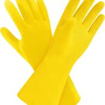 Yellow Latex Kitchen gloves – Small, 10pcs/box