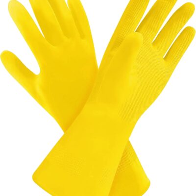 Yellow Latex Kitchen gloves – Small, 10pcs/box
