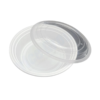 White Round Take-Out Microwaveable Container with Clear Lid – 7″, 24 oz, 150 Sets/Case