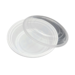 White Round Take-Out Microwaveable Container with Clear Lid – 7″, 24 oz, 150 Sets/Case