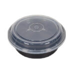 Maple Leaf 8″ Black Round Combo Container, 150/Case