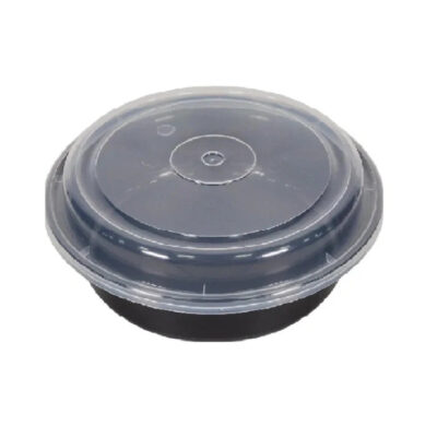 Maple Leaf 8″ Black Round Combo Container, 150/Case