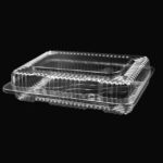 Clear Hinged plastic Container VEL-052, 9.3″X6.8X2.25” (236X172X57mm)- 400pcs