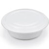 White Round Take-Out Microwaveable Container with Clear Lid – 9″, 48 oz, 150 Sets/Case